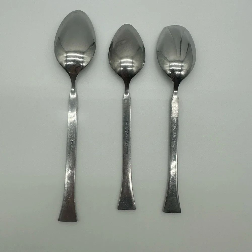 Grand Prix Siboney MCM Stainless Flatware Japan Oval Soup Spoon, Teaspoon Sugar